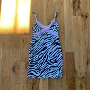 Zebra print slip dress